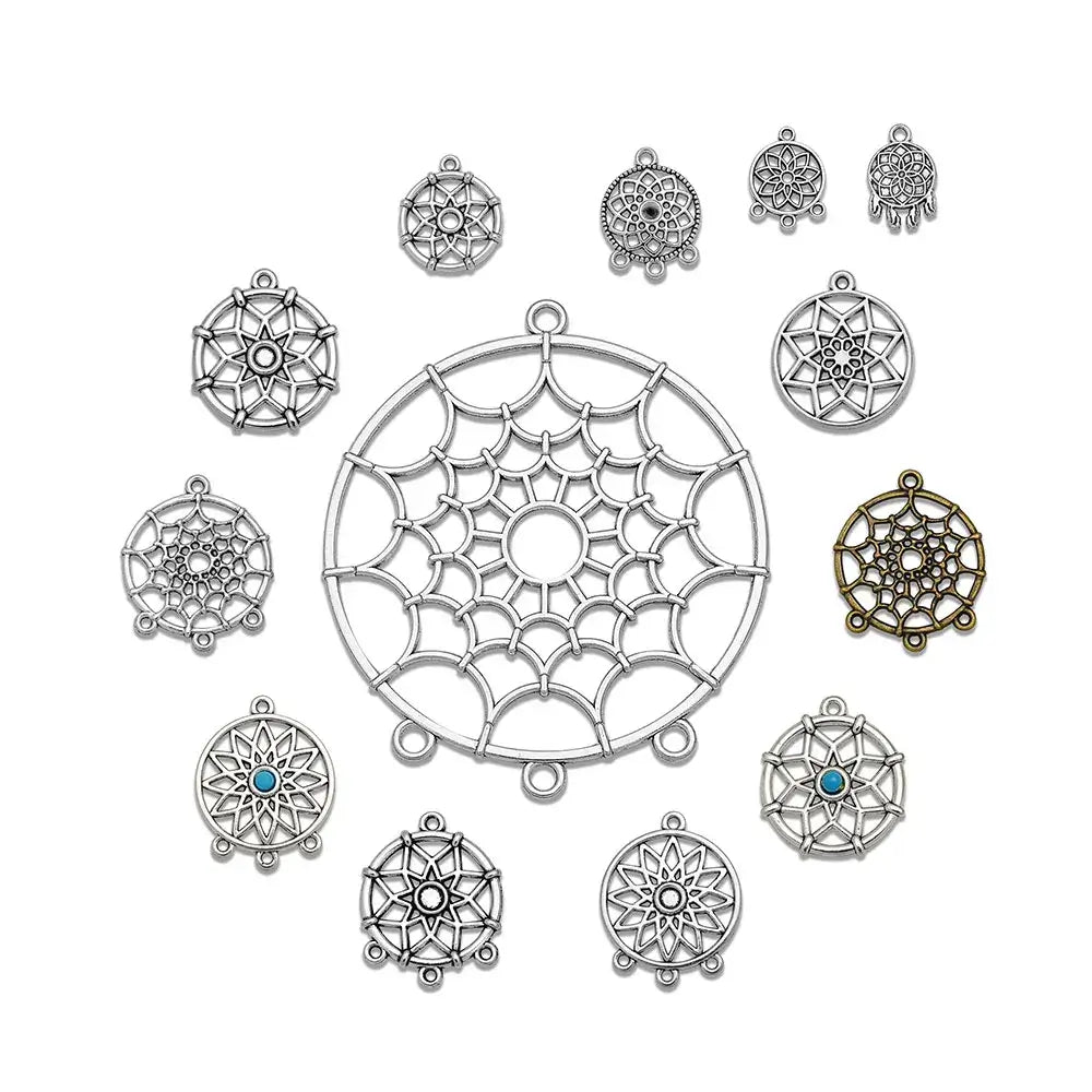 Dream Catcher Charms Dreamcatcher Connector Pendants For Diy Jewelry Making Materials Supplies Accessories