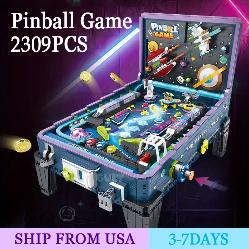 2309PCS Pinball Game Table Building Blocks Toys Model Assembly Board Games Machine Bricks Sets DIY Toys Kids Christmas Gifts