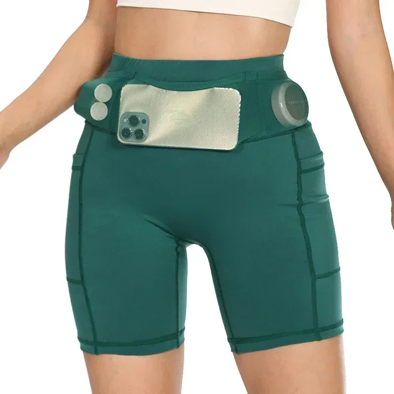QUESHARK Quick-Dry Marathon Running Shorts – Men &amp; Women | Compression Tights, Built-In Waist Pack | Gym, Yoga &amp; Fitness