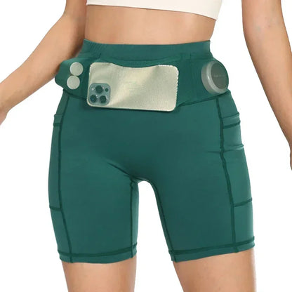 QUESHARK Quick-Dry Marathon Running Shorts – Men &amp; Women | Compression Tights, Built-In Waist Pack | Gym, Yoga &amp; Fitness
