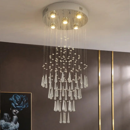 VETRULUS Raindrop Crystal LED Chandelier, Selectable Sizes