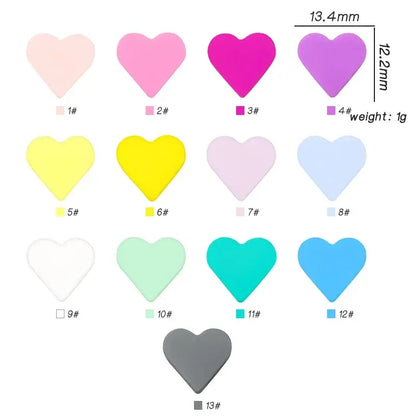 50pcs Silicone Star Heart Crown Beads Food Grade Teether Baby Silicone Bracelet Diy Crafts Baby Accessories