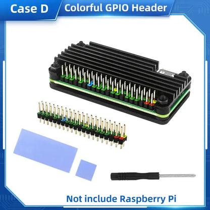 Raspberry Pi Zero 2 W Aluminum Case CNC Armored Shell with Heatsink GPIO Header Passive Cooling Case for Pi Zero 2 W / W / 1.3