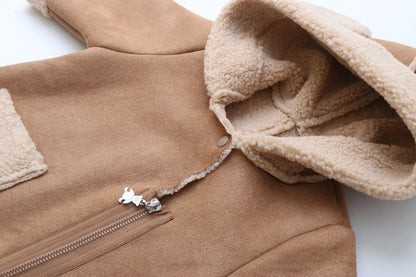 winter baby fur hoodie romper