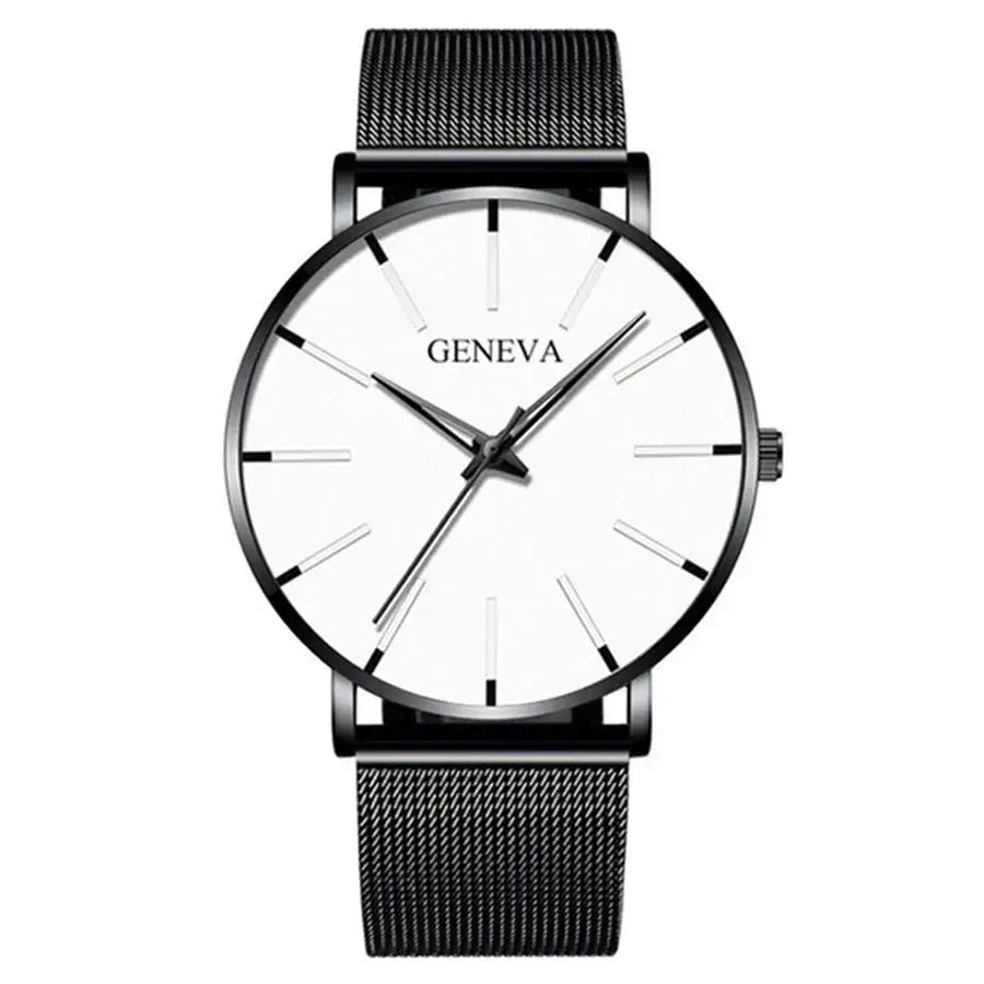 JIANUO Unisex Quartz Mesh-Strap Watch