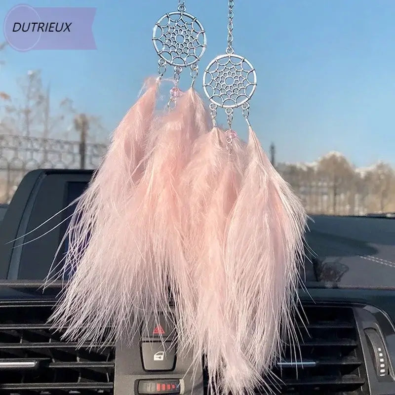 Dream Catcher Car Pendant For Girls Feather Mirror Hanging Pendant