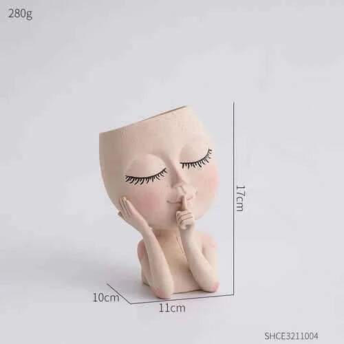 Plant Pot Decorative Flower Pots Nordic Style Face Head Pot Succulent.