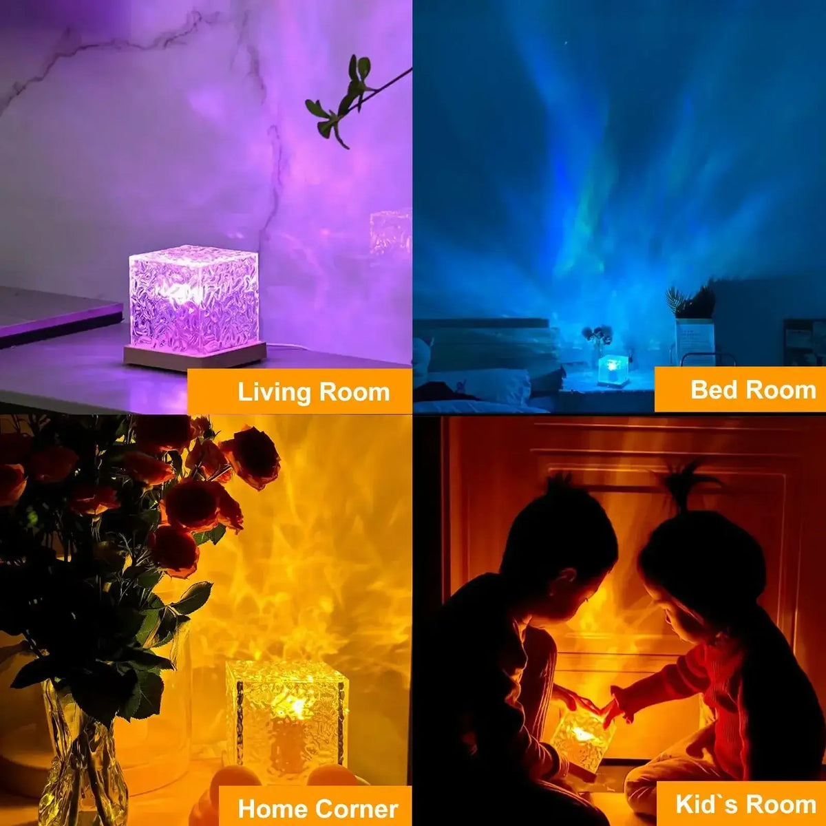 Rotating Water Ripple Projector Night Light – 16 Colors