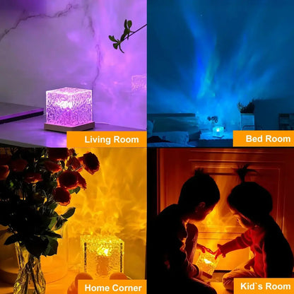 Rotating Water Ripple Projector Night Light – 16 Colors