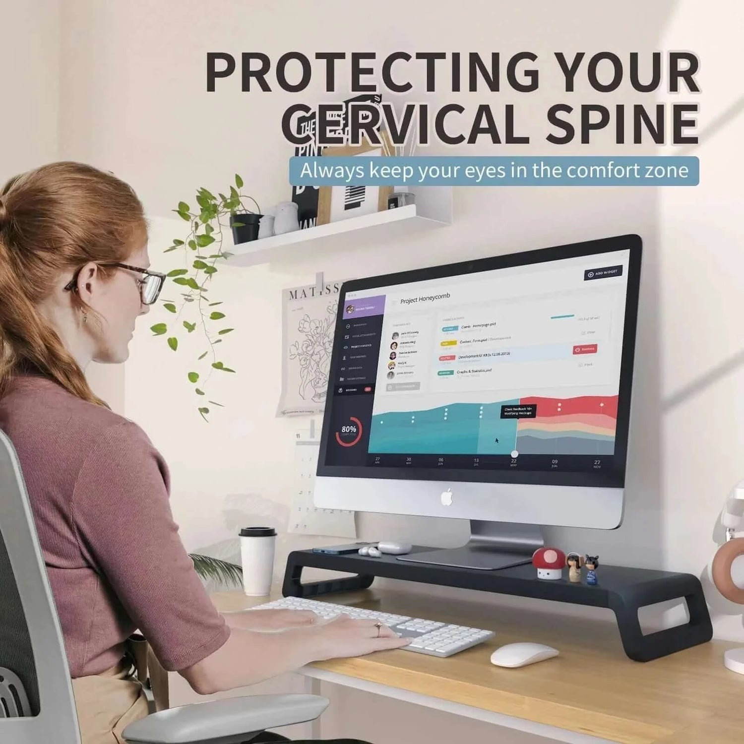 Metal Computer Monitor Stands for Desk | Stable Monitor Organizer Riser