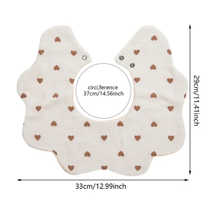 3Pcs/Lot Cute Bear Flower Print Baby Bibs Muslin Cotton Double Side Infant Boys Girls Feeding Burp Cloths Thicken Adjustable Bib