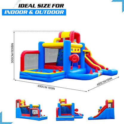 KING Inflatable PVC Double Water Sildes Ball Pool for Children Jungle Gym Inflatable Water Play Equipment With 1100W Air Blower