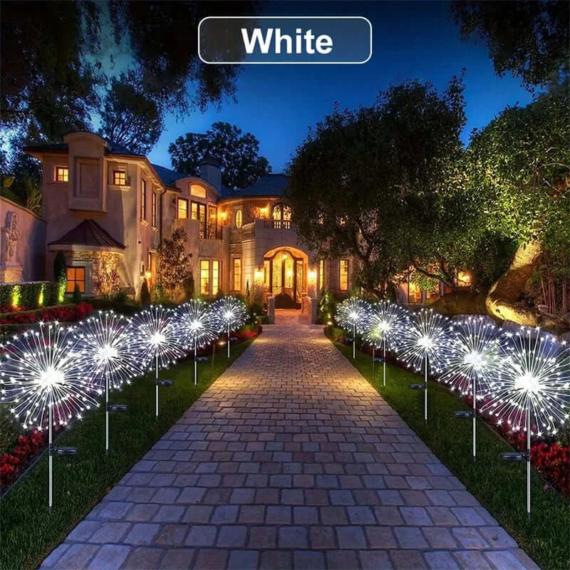 1/2/4/6Pcs Solar Firework Light Waterproof Outdoor 8 Lighting Modes 90-200LED Fairy String Light Christmas Decor For Garden