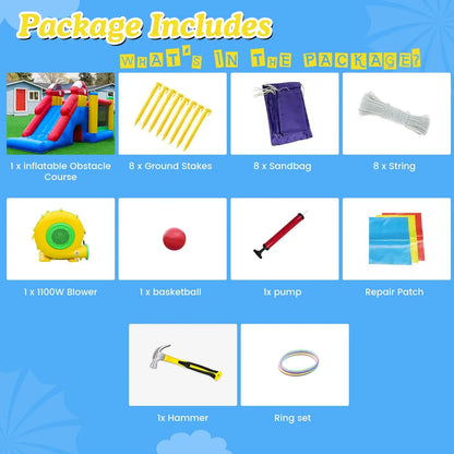 KING Inflatable PVC Double Water Sildes Ball Pool for Children Jungle Gym Inflatable Water Play Equipment With 1100W Air Blower