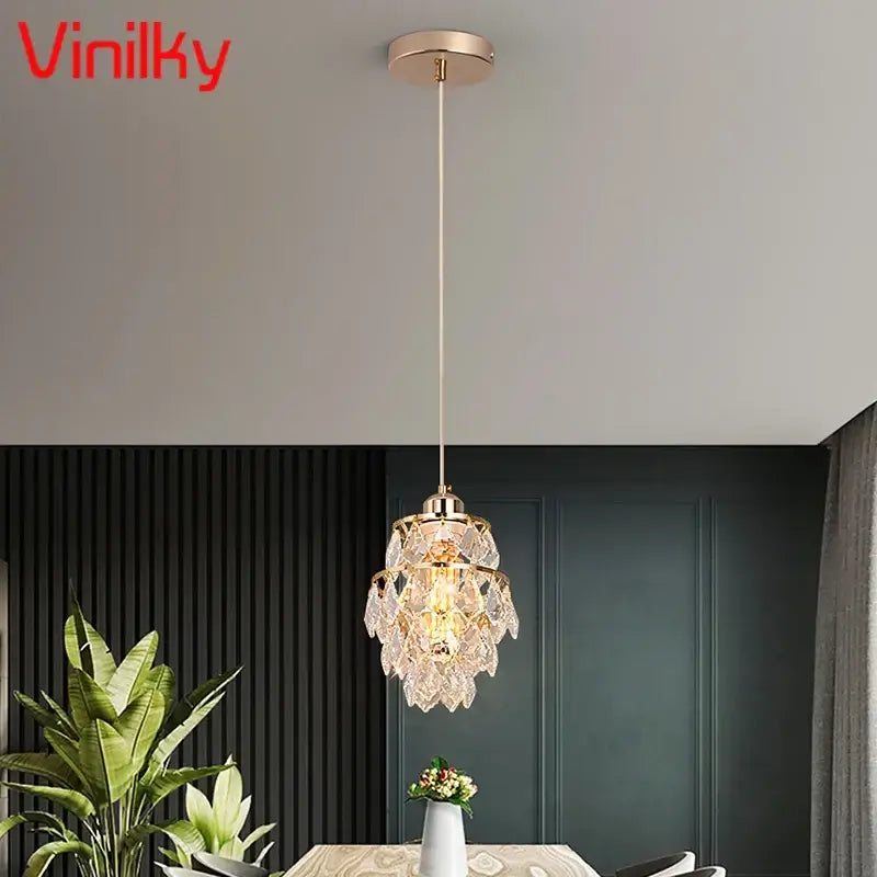 Vinilky Gold Crystal Pendant Light, SG03 or SG04