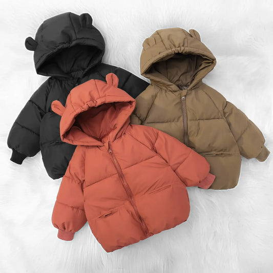 Autumn Winter Kid Thicken Fashion Cotton Coat Boy Children Solid