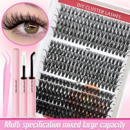 Cluster Lashes Kit – 320 / 600 / 790pcs | Mix-and-Match Lengths | Daily &amp; Party Glam | DIY False Lashes