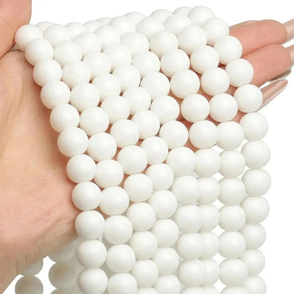 smooth white onyx beads