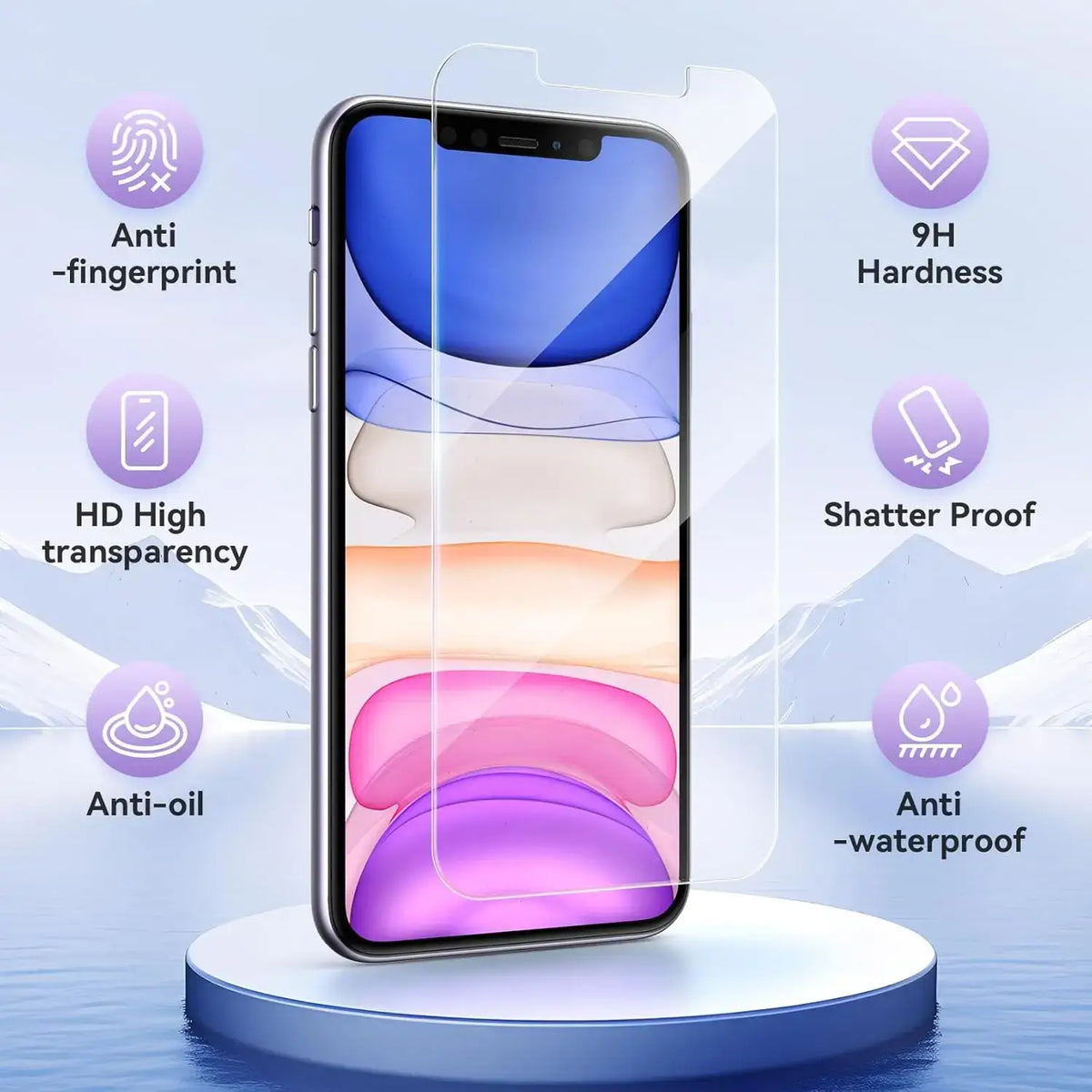 Leeshionz Tempered Glass Screen Protector for iPhone XR