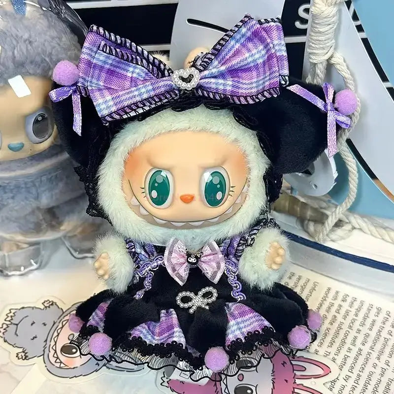 Labubu Doll 17cm Hoodie for BJD Mini Figurines