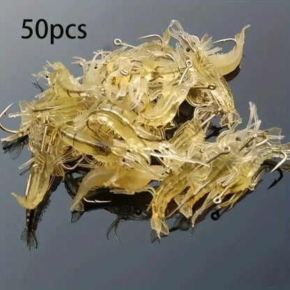 Soft Shrimp Fishing Lures, 5–100 Piece Options