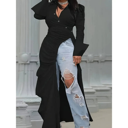 Club Wear Sexy V Neck Oversized Dress