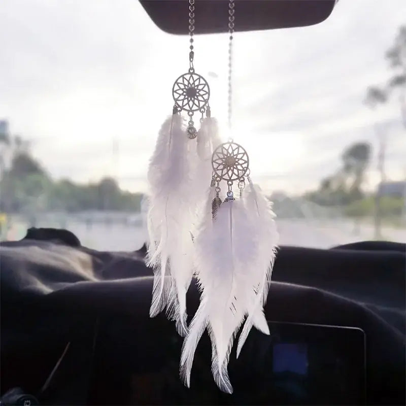 Dream Catcher Car Pendant Feather Mirror Hanging Pendant Home Decor