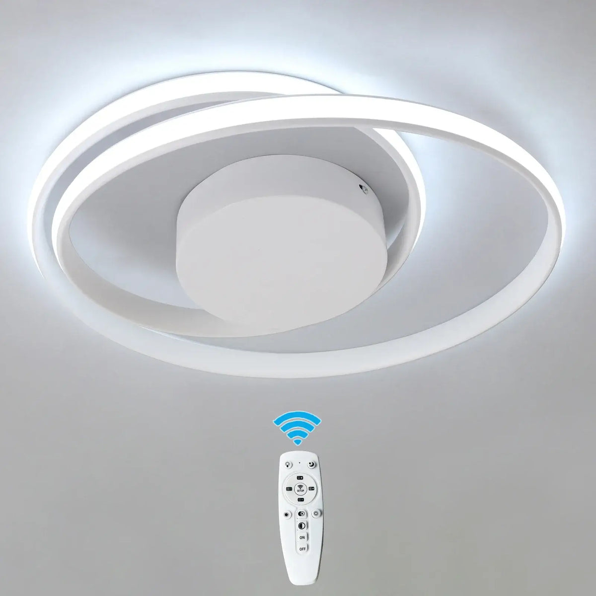 GreeLustr Dimmable LED Flush Mount Chandelier, Gold, White or Black