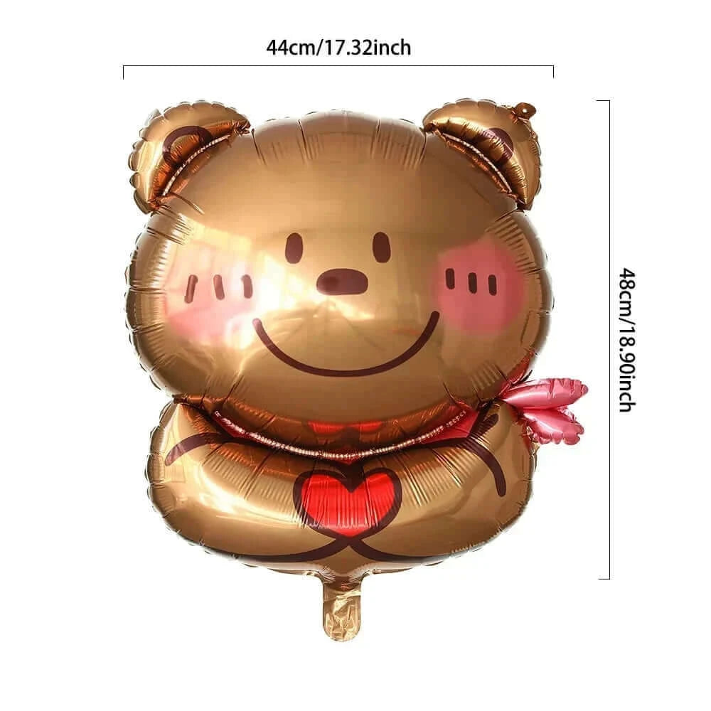 Happy Valentine’s Day Love Red Heart Bear Foil Balloons Wedding Anniversary Party Supplies Birthday Gift Home Outdoor Decoration