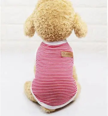 Summer Cotton Striped Vest for Small Dogs