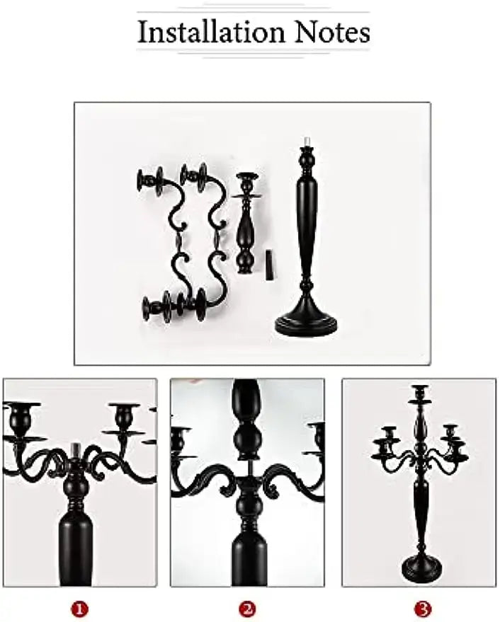 5-Light Metal Candelabra, 28.5-Inch Tall