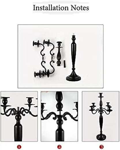 5-Light Metal Candelabra, 28.5-Inch Tall