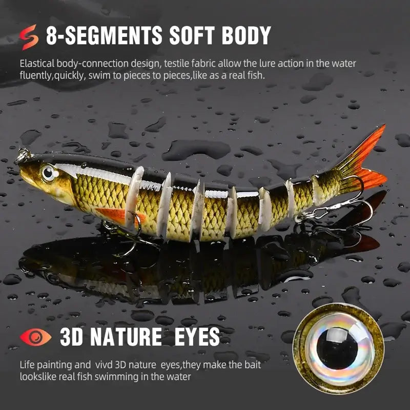 Multi-Jointed Slow-Sinking Swimbait Fishing Lure