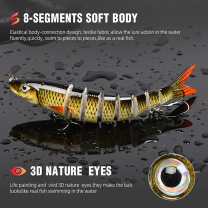 Multi-Jointed Slow-Sinking Swimbait Fishing Lure