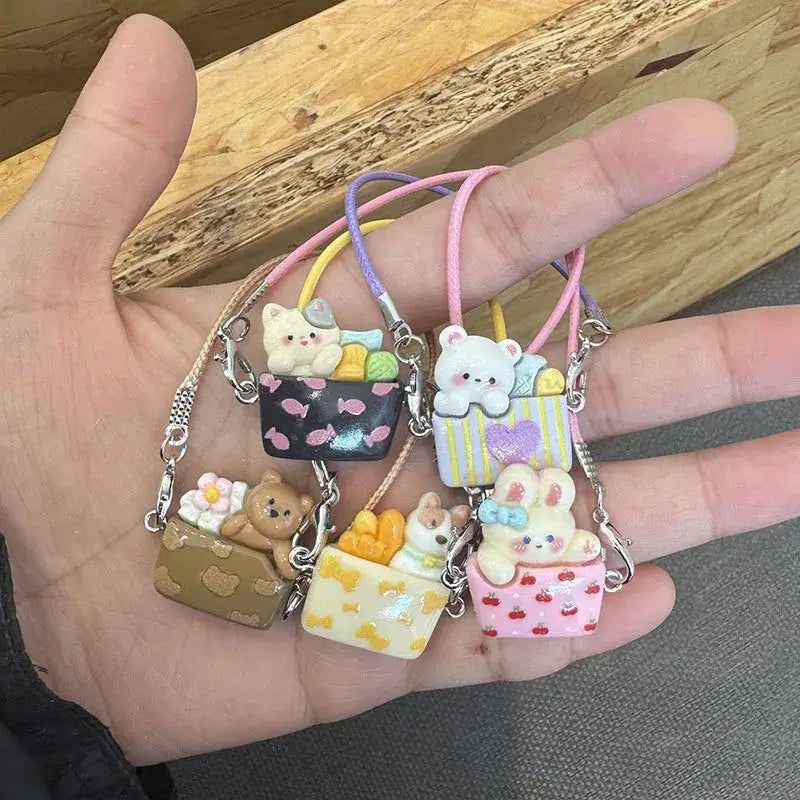Labubu Doll 15-17cm Mini DIY Pet carrying bag Dress Up Plush Toy Accessories Dollhouse Hanging Neck Accessories Dollhouse Pendan