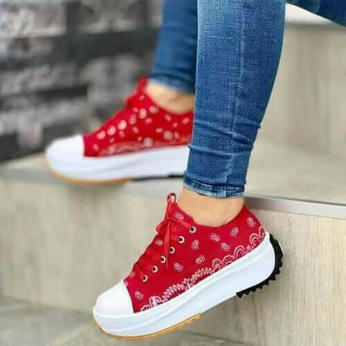 2022 Pattern Canvas Women Sneakers – Casual &amp; Sporty