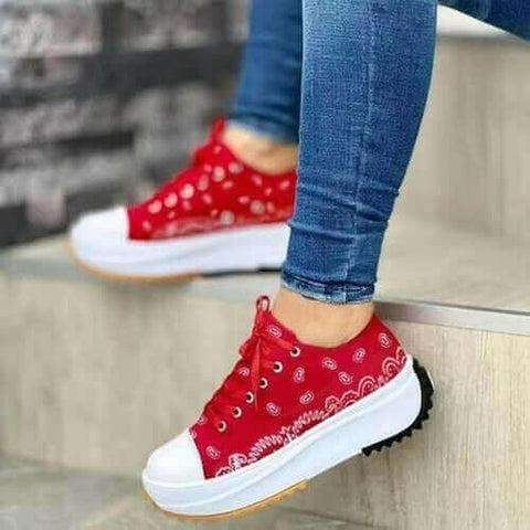 Fashion Women Sneakers Casual Sport Shoes Pattern Canvas.