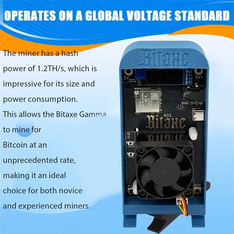 Bitaxe Gamma 601 1.2TH/S 18-22W BTC Solo Lottery Miner BM1370 Asic Bitcoin Crypto Miner From Antminer S21 Pro US PLUG-N36R