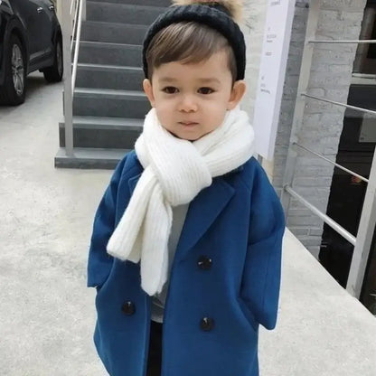 Kids’ Double-Breasted Lapel Coat