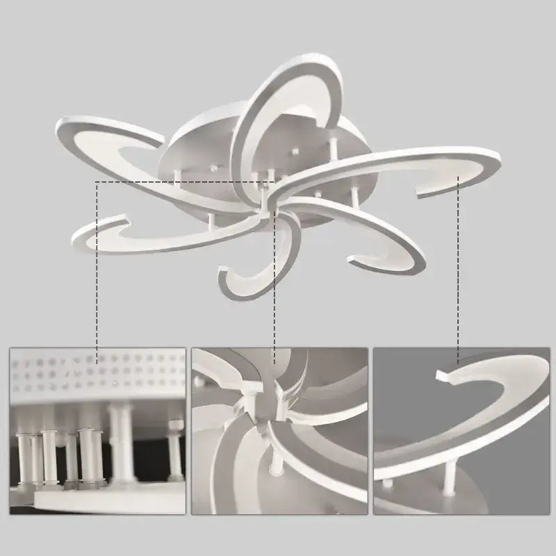 VETRULUS Flower LED Ceiling Light, 6-Leaf Design