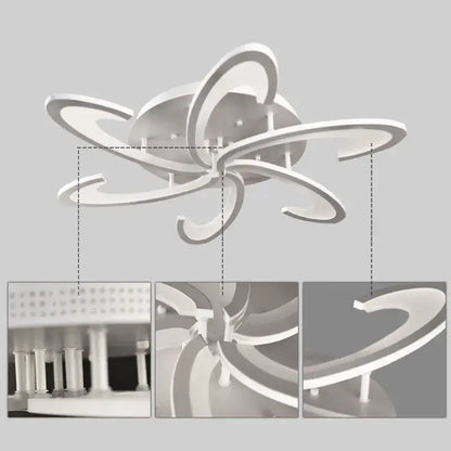 VETRULUS Flower LED Ceiling Light, 6-Leaf Design