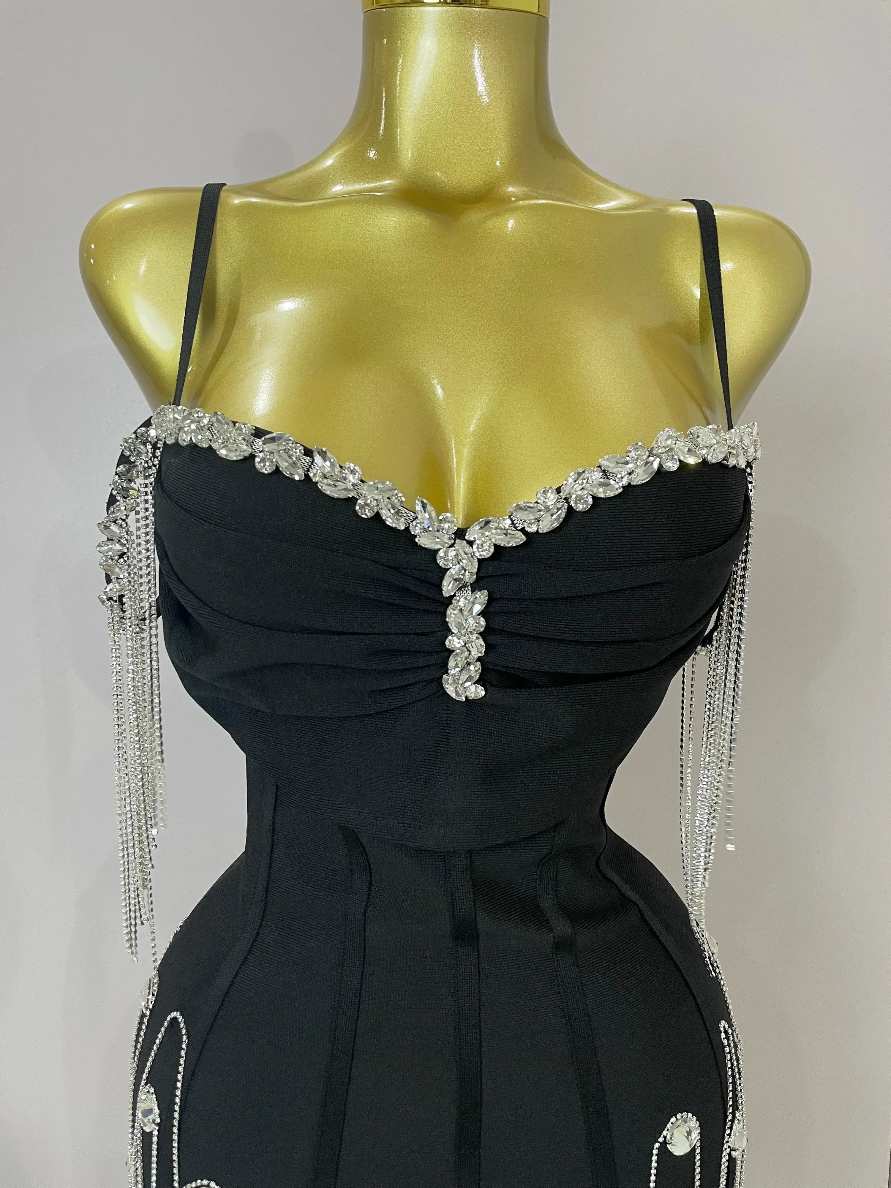 Elegant Black Backless Bodycon Dress for Parties