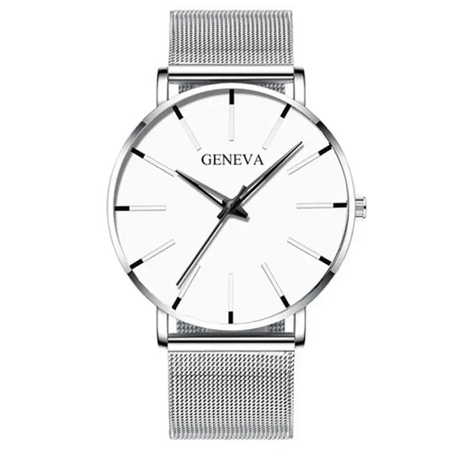JIANUO Unisex Quartz Mesh-Strap Watch