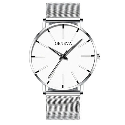 JIANUO Unisex Quartz Mesh-Strap Watch