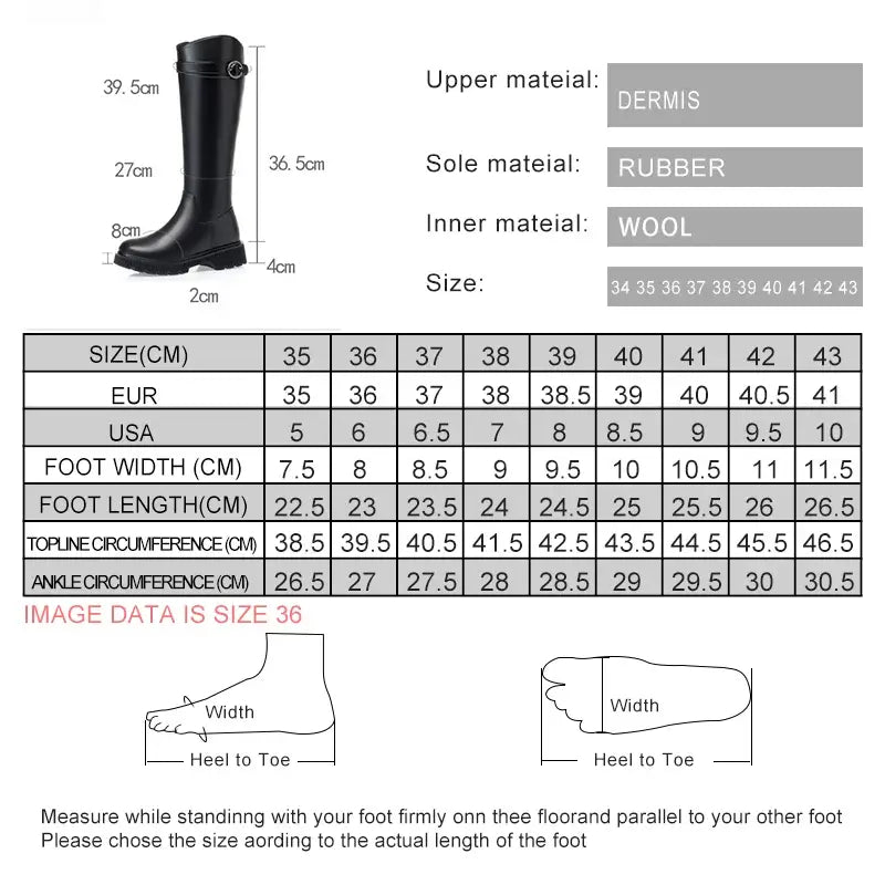 AIYUQI High Boots Female Genuine Leather 2024 New Winter Wool Warm