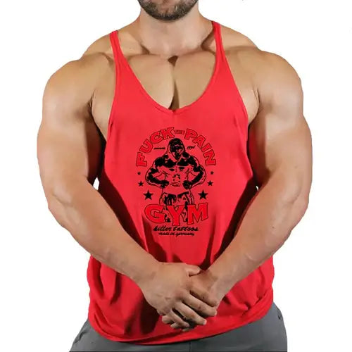 Brand Vest Muscle Fashion Gym Mens Back Tank Top Sleeveless Stringer.