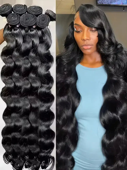 16A 38 40 Inch Body Wave Bundles Human Hair Brazilian Weaving Natural Black 4 5 Bundles Deal Virgin Hair Raw Hair Extensions