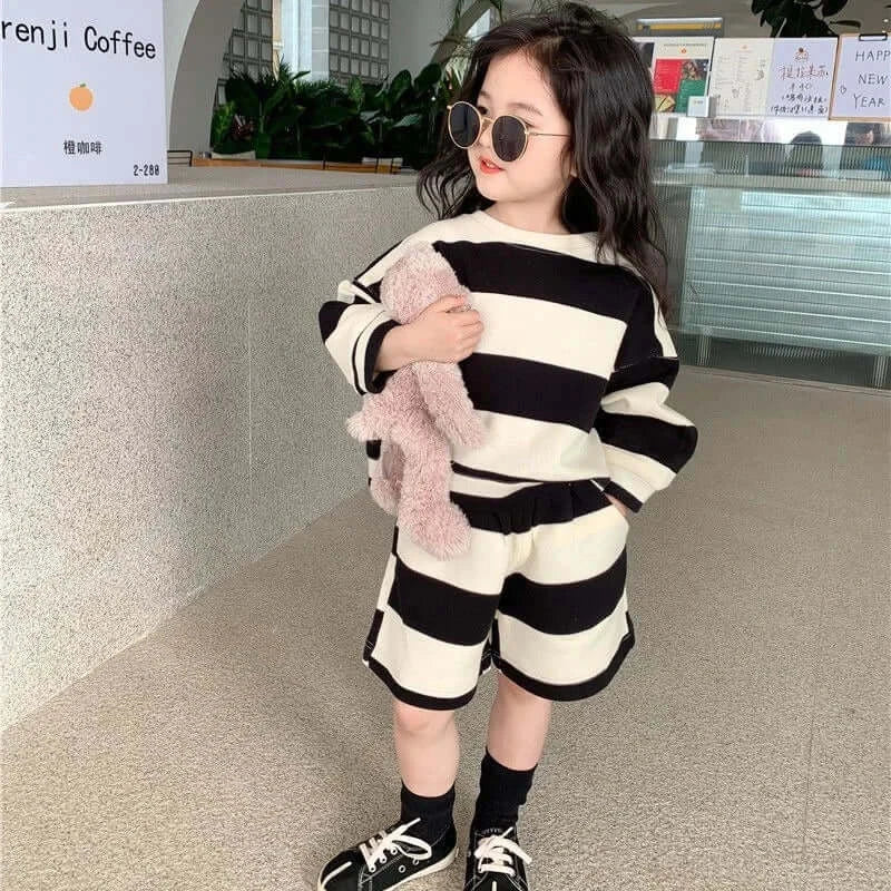 Cotton Striped Clothes Set for Kids 1-7Y