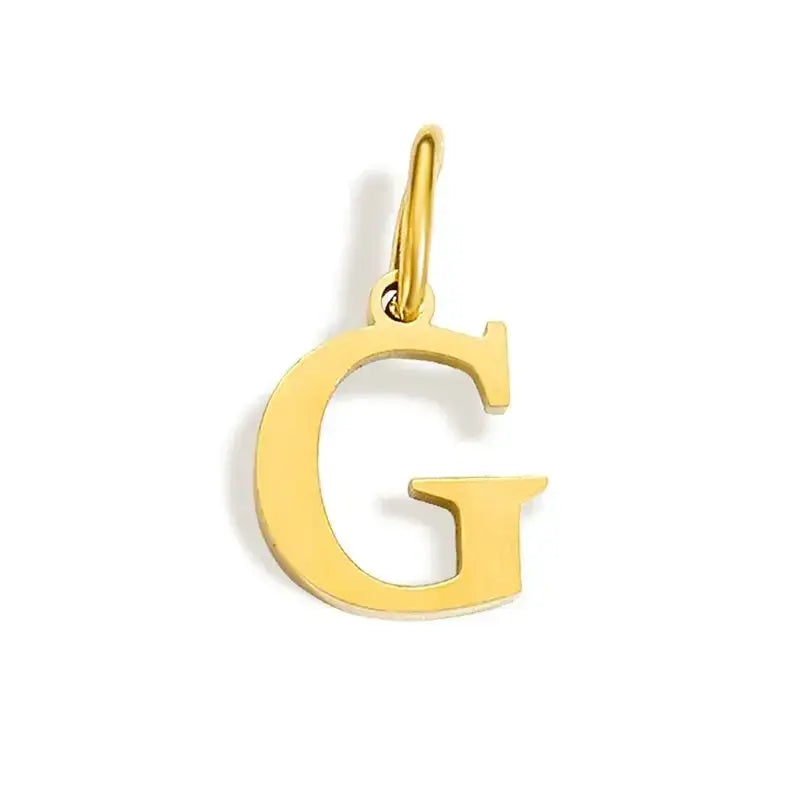 26 Letter Alphabet Initial 10mm Charm Pendant Jewelry Gold Stainless Steel Simple PVD Plated DIY Necklace Bracelet Jewelry