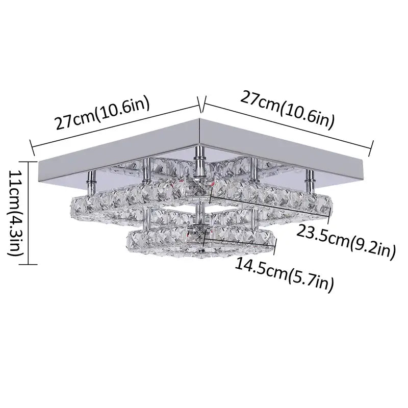 Modern Crystal LED Flush-Mount Ceiling Light